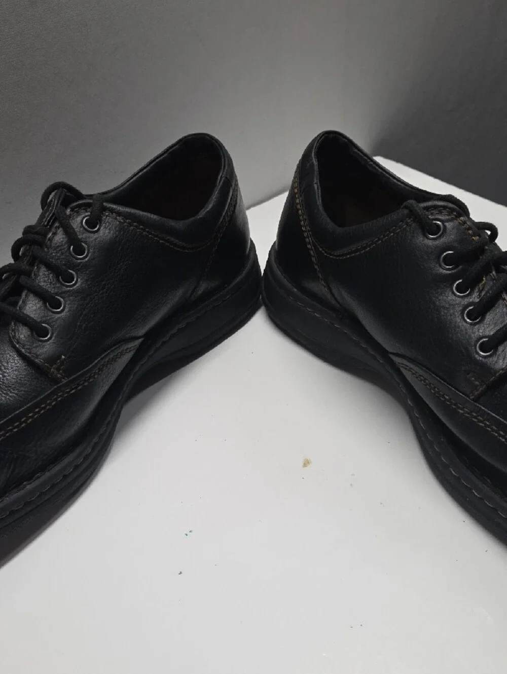 Born Mens Black Leather Lace-Up Derbys Size 12